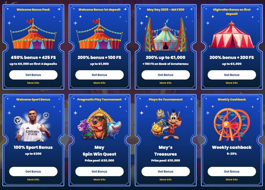 Rollino Casino Site Benefit - 450% up to EUR6,000 + 325 Free Rotates